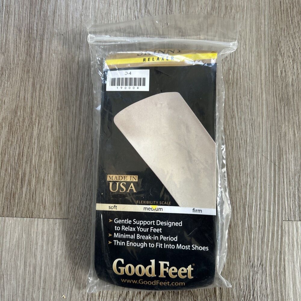 The Good Feet Store Relaxer Skinny Size “D” Arch Support Insoles Medium Flexible